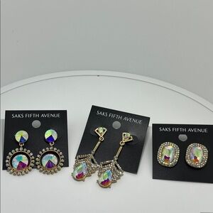 Saks Fifth Avenue Iridescent Earrings Set